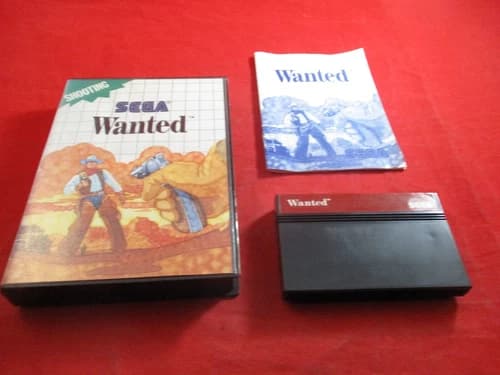 Wanted (Sega Master System, 1989) COMPLETE w/ Box manual game WORKS!