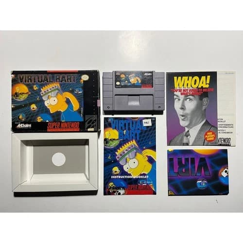 Virtual Bart (SNES Super Ninteno)Works Authentic CIB Complete🔥Good Shape!