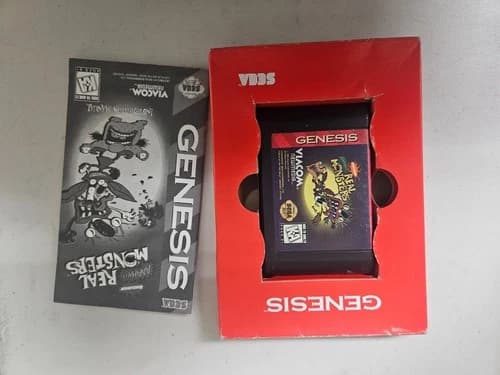 AAAHH Real Monsters Cardboard Version Box Sega Genesis CIB Complete TESTED CLEAN