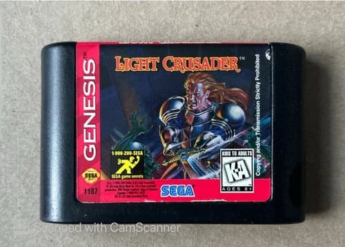 1995 Light Crusader - Sega Genesis - Cartridge