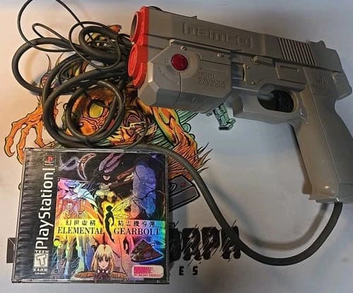 Elemental Gearbolt PS1 (With Namco Gun Con) Complete With Manual CIB Minty