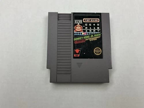 Donkey Kong Jr Math (Nintendo, NES) Authentic - Cleaned & Tested