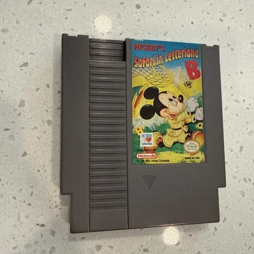Mickey's Safari in Letterland - Authentic Nintendo NES Game 1985 TESTED