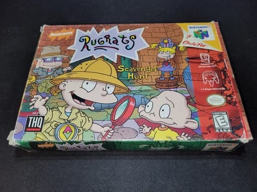 Rugrats: Scavenger Hunt THQ Nintendo 64 N64 EXMT+ condition COMPLETE n box!