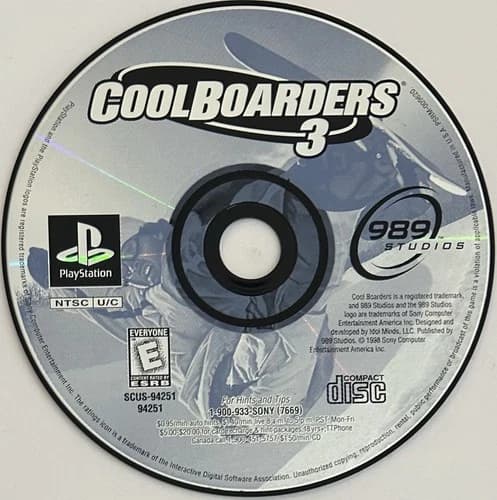 Cool Boarders 3 (Sony PlayStation 1, PS1) DISC ONLY | NO TRACKING | M491