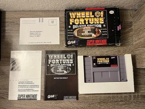 Wheel of Fortune: Deluxe Edition (Super Nintendo SNES, 1993) Complete in Box CIB