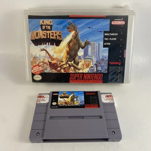 King of the Monsters SNES Super Nintendo With Original Cutout Tested and Working