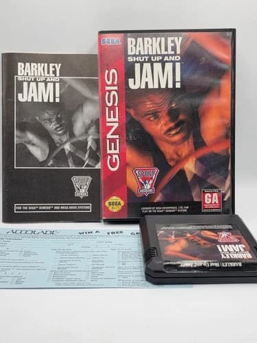 Barkley: Shut Up and Jam (Sega Genesis, 1993) CIB Complete w/ Reg Card
