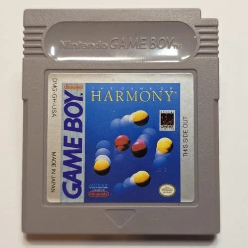The Game Of Harmony, Gameboy (1990, Code Monkeys) Cleaned And Tested, Game Only