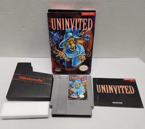 Uninvited (NES, 1991 Kemco) Authentic Complete CIB Manual TESTED FAST SHIPPED