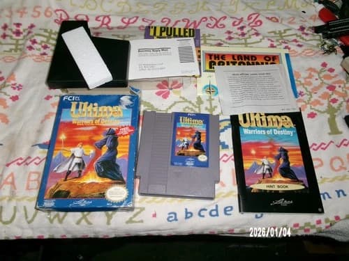 #752 ULTIMA Warriors of Destiny complete in box nintendo nes game w/ Maps