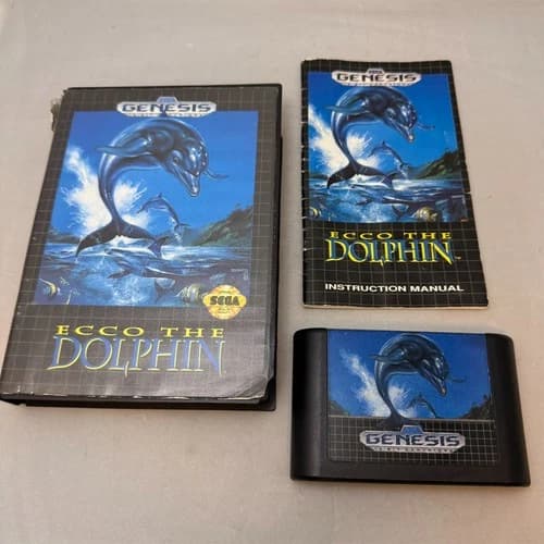 Ecco the Dolphin (Sega Genesis) CIB Complete! Tested!