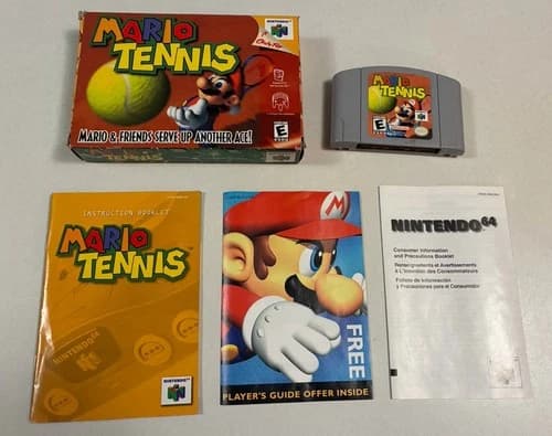 Mario Tennis Nintendo 64 N64 Complete In Box Game Manual Authentic Tested CIB