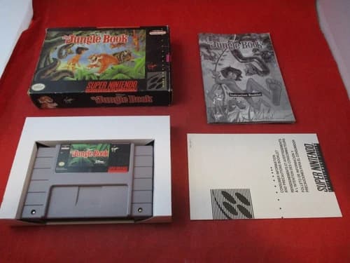 Disney's The Jungle Book (Super Nintendo SNES 1994) COMPLETE w/ Box manual #P1