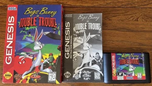 Bugs Bunny in Double Trouble Sega Genesis USED CIB Complete Looney Tunes