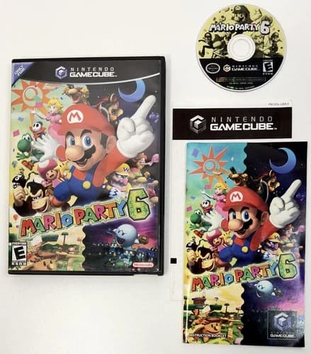 Mario Party 6 (Nintendo GameCube, Wii, 2004) COMPLETE! CIB! FREE SHIPPING!
