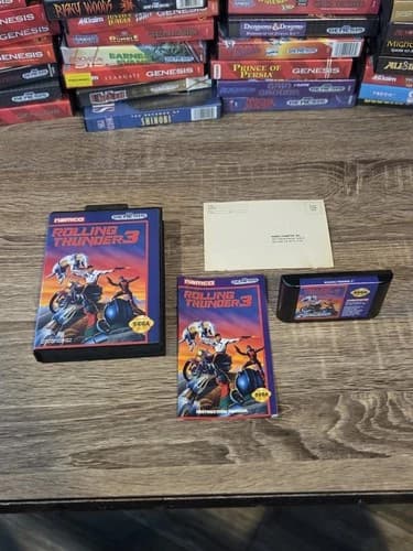 Rolling Thunder 3 w/Card Complete for Sega Genesis. Authentic.Clean/Tested. RARE