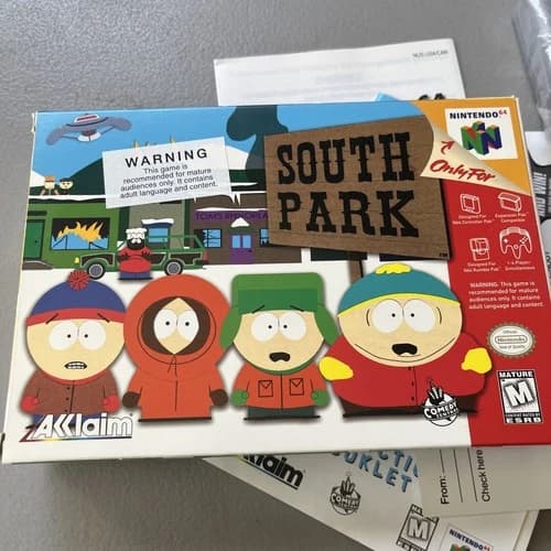 South Park (Nintendo 64 N64, 1998) Complete in Box CIB with Registration Card