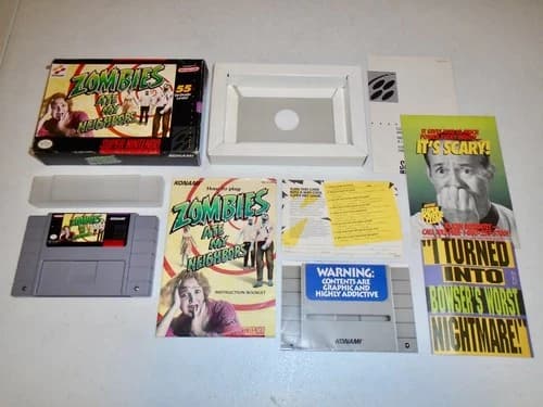 Zombies Ate My Neighbors w/reg card ☆ Complete CIB Authentic Super Nintendo SNES