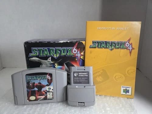 Star Fox 64 StarFox Nintendo N64 N64 Complete in Box CIB Rumble Pak TESTED OEM