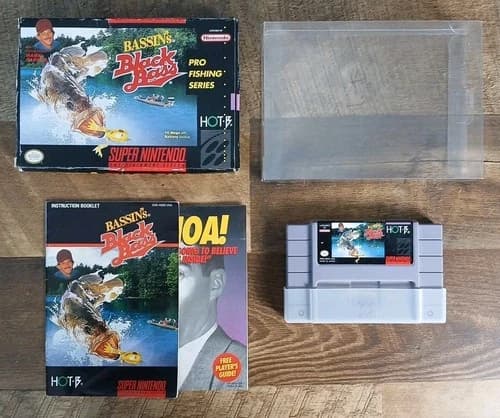 Bassin's Black Bass (Super Nintendo SNES) Complete CIB W/ Protector - Tested