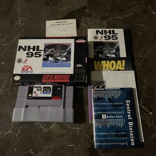 NHL 95 (Super Nintendo Entertainment System, 1994) Complete