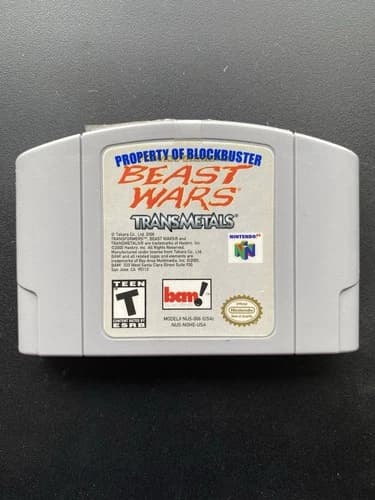 Transformers Beast Wars Transmetals Nintendo 64 N64 Tested Authentic Blockbuster