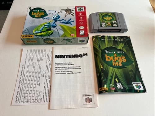 Disney Pixar A Bug's Life (Nintendo 64, 1999) N64 CIB Complete W/Reg Card