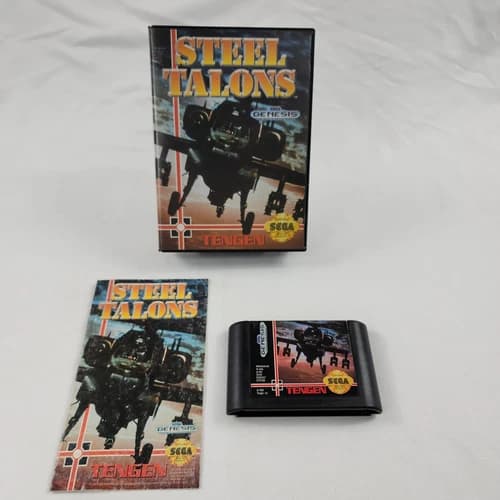 Steel Talons (Sega Genesis, 1992) Complete CIB W/ Manual Helicopter Flight Sim
