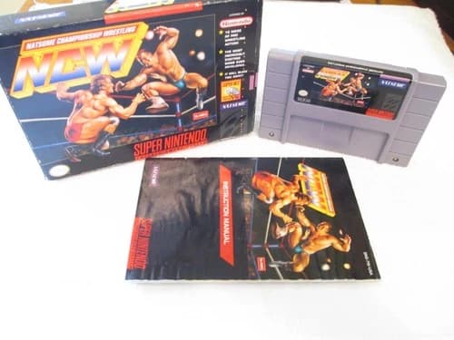NATSUME CHAMPIONSHIP WRESTLING SUPER NINTENDO SNES CIB COMPLETE RARE NCW