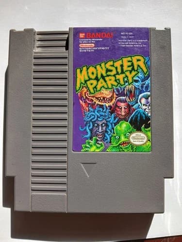 Monster Party Nintendo Bandai NES Game 1989 NTSC-U/C Action Platformer Cartridge