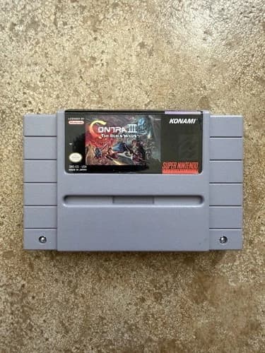 Contra III: The Alien Wars Super Nintendo SNES 1992 Konami Cartridge Only Tested