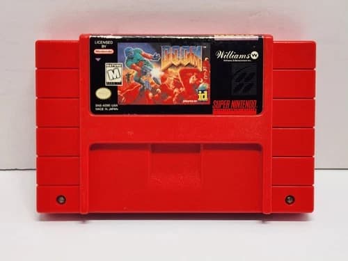 Doom Super Nintendo SNES Authentic Tested Red Cartridge