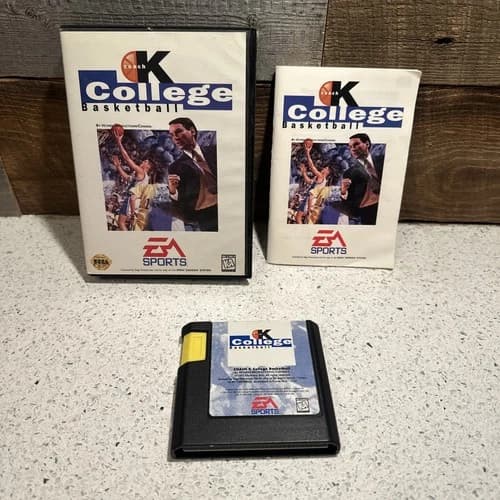 Coach K College Basketball (Sega Genesis, 1995). CIB Complete In Box w/ Manual