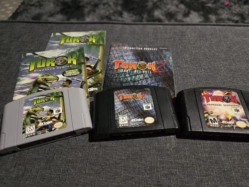 Nintendo 64 N64 Turok Dinosaur Hunter 1, 2, 3 Game Authentic Cartridge