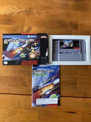 Super Earth Defense Force (SNES, 1992) Underrated Shmup EDF! Great condition