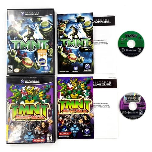 TMNT & TMNT Mutant Melee Nintendo GameCube Complete Tested & Works