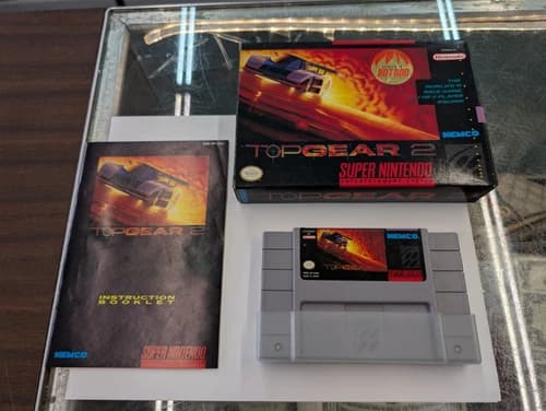 Top Gear 2(Super Nintendo SNES, 1993) Video Game Cart W/Box and Manual