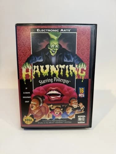 Haunting Starring Polterguy (Sega Genesis, 1993) Complete w Manual CIB