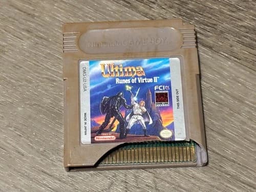 Ultima Runes of Virtue II Nintendo Game Boy Tested Battery Saves Authentic