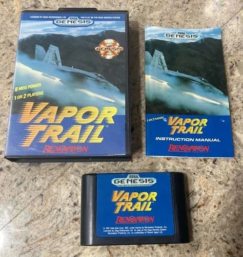 Vapor Trail (Sega Genesis, 1991) CIB Complete Manual Clean Rare