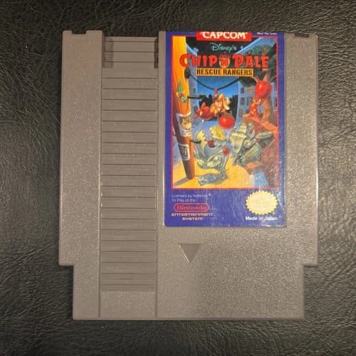 Disney's Chip 'n and Dale Rescue Rangers Nintendo NES Game Cartridge with cover.