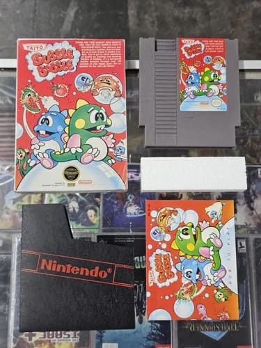 Bubble Bobble (Nintendo NES, 1988) Complete CIB Box Manual Tested Authentic