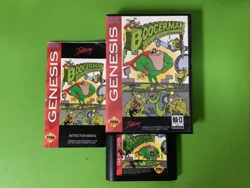 Boogerman: A Pick and Flick Adventure (Sega Genesis, 1994) Cib Manual Tested