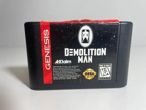 Demolition Man Sega Genesis Authentic Cartridge Tested Stallone Snipes