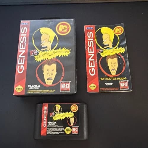 MTV's Beavis and Butt-Head (Sega Genesis, 1994) Complete Cib