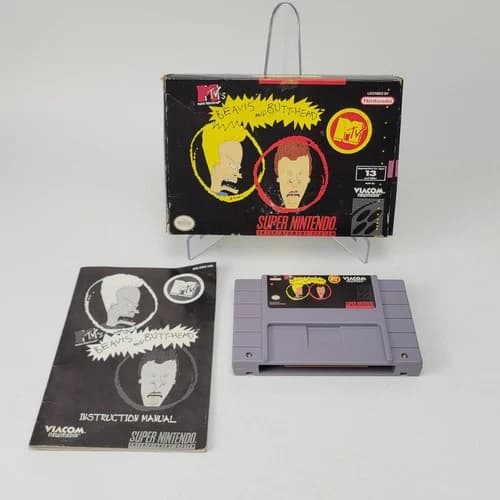 MTV's Beavis and Butt-head Super Nintendo SNES Box Manual (No Cardbard Insert)