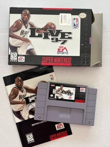 NBA Live ‘97 (SNES, 1996) Super Nintendo EA Sports Complete In Box CIB Ex-Mt+