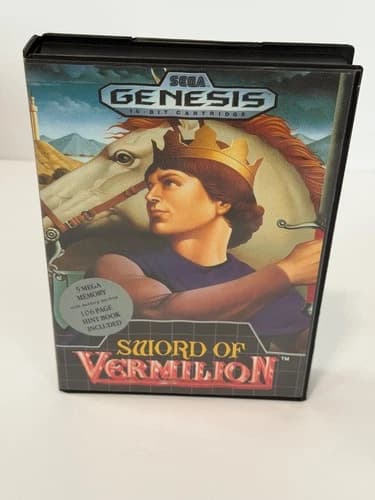 SWORD OF VERMILION (Sega Genesis) COMPLETE in Box w/ Manual - Tested & Working