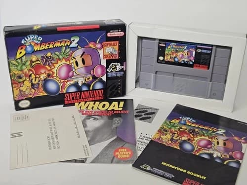 Super Bomberman 2 Super Nintendo SNES CIB Complete w/ Reg Card, Manual, Inserts